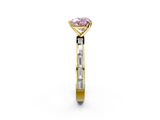 Yellow gold Fancy Pink Heart  Solitaire Diamond Ring with Channel-Set Baguette Band and Four-Prong Setting_51