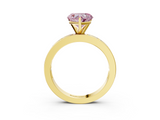 Yellow gold Fancy Pink Heart  Solitaire Diamond Ring with Channel-Set Baguette Band and Four-Prong Setting_52