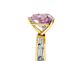 Yellow gold Fancy Pink Heart  Solitaire Diamond Ring with Channel-Set Baguette Band and Four-Prong Setting_54