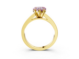 Yellow gold Fancy Pink Heart  Solitaire Diamond Ring with Channel-Set Band and Four-Prong Setting_6
