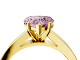 Yellow gold Fancy Pink Heart  Solitaire Diamond Ring with Channel-Set Band and Four-Prong Setting_7