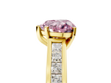 Yellow gold Fancy Pink Heart  Solitaire Diamond Ring with Channel-Set Band and Four-Prong Setting_8