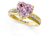 Yellow gold Fancy Pink Heart  Solitaire Diamond Ring with Channel Set Band and Six-Prong Setting_49