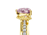 Yellow gold Fancy Pink Heart  Solitaire Diamond Ring with Channel Set Band and Six-Prong Setting_53