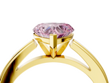 Yellow gold Fancy Pink Heart  Solitaire Diamond Ring with Four-Prong Setting and Classic Band_7