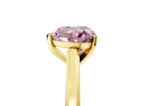 Yellow gold Fancy Pink Heart  Solitaire Diamond Ring with Four-Prong Setting and Classic Band_8