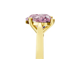 Yellow gold Fancy Pink Heart  Solitaire Diamond Ring with Four-Prong Setting and Tapered Band 5