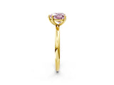 Yellow gold Fancy Pink Heart  Solitaire Diamond Ring with Four-Prong Setting on a Plain Band_20