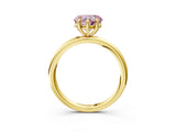 Yellow gold Fancy Pink Heart  Solitaire Diamond Ring with Four-Prong Setting on a Plain Band_21