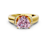 Yellow gold Fancy Pink Heart  Solitaire Diamond Ring with Pave Band and Six-Prong Setting_32