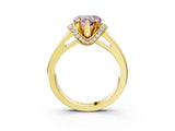 Yellow gold Fancy Pink Heart  Solitaire Diamond Ring with Pave Band and Six-Prong Setting_35