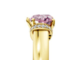 Yellow gold Fancy Pink Heart  Solitaire Diamond Ring with Pave Band and Six-Prong Setting_37