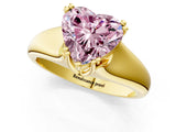Yellow gold Fancy Pink Heart  Solitaire Diamond Ring with Six-Prong Cathedral Setting_32