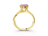 Yellow gold Fancy Pink Heart  Solitaire Diamond Ring with Six-Prong Cathedral Setting_34