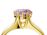 Yellow gold Fancy Pink Heart  Solitaire Diamond Ring with Six-Prong Cathedral Setting_35