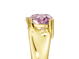 Yellow gold Fancy Pink Heart  Solitaire Diamond Ring with Six-Prong Cathedral Setting_36