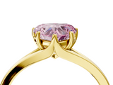 Yellow gold Fancy Pink Heart  Solitaire Diamond Ring with Six-Prong Setting and Tapered Band_21