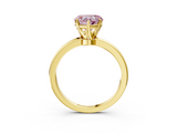 Yellow gold Fancy Pink Heart  Solitaire Diamond Ring with Six-Prong Setting on a Classic Band_6