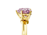 Yellow gold Fancy Pink Heart  Solitaire Diamond Ring with Six-Prong Setting on a Classic Band_8