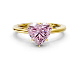 Yellow gold Fancy Pink Heart  Solitaire Diamond Ring with Split Shank and Four-Prong Setting_12