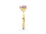 Yellow gold Fancy Pink Heart  Solitaire Diamond Ring with Split Shank and Four-Prong Setting_14