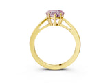 Yellow gold Fancy Pink Heart  Solitaire Diamond Ring with Split Shank and Four-Prong Setting_15