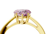 Yellow gold Fancy Pink Heart  Solitaire Diamond Ring with Split Shank and Four-Prong Setting_16