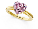 Yellow gold Fancy Pink Heart  Solitaire Diamond Ring with Split Shank and Four-Prong Setting_21