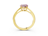 Yellow gold Fancy Pink Heart  Solitaire Diamond Ring with Split Shank and Four-Prong Setting_23