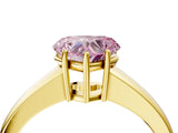Yellow gold Fancy Pink Heart  Solitaire Diamond Ring with Tapered Band and Four-Prong Setting_53