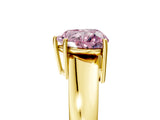 Yellow gold Fancy Pink Heart  Solitaire Diamond Ring with Tapered Band and Four-Prong Setting_54