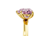 Yellow gold Fancy Pink Heart  Solitaire Diamond Ring with Thin Band and Four-Prong Setting_8