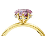 Yellow gold Fancy Pink Heart  Solitaire Diamond Ring with a Classic Band and Four-Prong Setting 5