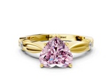 Yellow gold Fancy Pink Heart  Solitaire Diamond Twisted Band with Four-Prong Setting_29