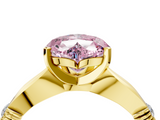 Yellow gold Fancy Pink Heart  Solitaire Diamond Twisted Band with Four-Prong Setting_33