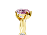 Yellow gold Fancy Pink Heart  Solitaire Diamond Twisted Band with Four-Prong Setting_34