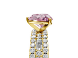 Yellow gold Fancy Pink Heart  Solitaire Diamond with Pave and Channel Set Band_63