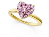 Yellow gold Fancy Pink Heart  Solitaire Engagement Ring with Cathedral Band and Four-Prong Setting_22