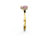 Yellow gold Fancy Pink Heart  Solitaire Engagement Ring with Cathedral Band and Four-Prong Setting_23