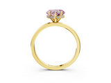 Yellow gold Fancy Pink Heart  Solitaire Engagement Ring with Cathedral Band and Four-Prong Setting_24
