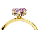 Yellow gold Fancy Pink Heart  Solitaire Engagement Ring with Cathedral Band and Four-Prong Setting_25