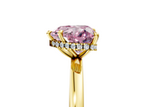 Yellow gold Fancy Pink Heart  Solitaire Engagement Ring with Cathedral Band and Four-Prong Setting_26