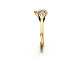 Yellow gold Fancy Pink Heart  Solitaire Engagement Ring with Four-Prong Setting and Classic Band 4