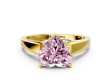 Yellow gold Fancy Pink Heart  Solitaire Engagement Ring with Four-Prong Setting and Tapered Band_3