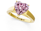 Yellow gold Fancy Pink Heart  Solitaire Engagement Ring with Four-Prong Setting and Tapered Band_4