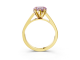 Yellow gold Fancy Pink Heart  Solitaire Engagement Ring with Four-Prong Setting and Tapered Band_6