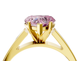 Yellow gold Fancy Pink Heart  Solitaire Engagement Ring with Four-Prong Setting and Tapered Band_7