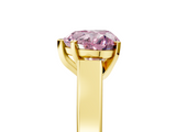 Yellow gold Fancy Pink Heart  Solitaire Engagement Ring with Four-Prong Setting and Tapered Band_8