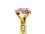 Yellow gold Fancy Pink Heart  Solitaire Engagement Ring with Scrollwork Band and Four-Prong Setting_155