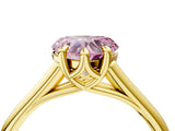 Yellow gold Fancy Pink Heart  Solitaire Engagement Ring with Six-Prong Setting and Classic Band 5
